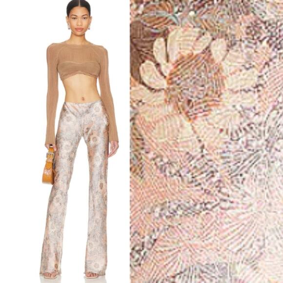 Bec + Bridge Nina Pant in Blush Jacquard NWT Size 12 US - Picture 2 of 4